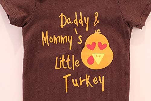 WİNZİK Yenidoğan Bebek Erkek Kız Şükran Kıyafet Baba ve Annenin Küçük Türkiye Bodysuit Romper Tulum Giysileri