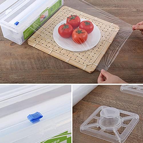 WYHFA Doldurulabilir plastik Wrap Dağıtıcı ile Slayt Kesici Gıda Wrap Streç Temizle Sarılmak Wrap saklama kutusu Mutfak Alet