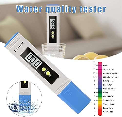 Arka ışık pH Test Cihazı için, Su için Dijital PH Ölçer, Kalem Arka Işık PH Test Cihazı Akvaryum, İçme Suyu ve Havuz için 0.01