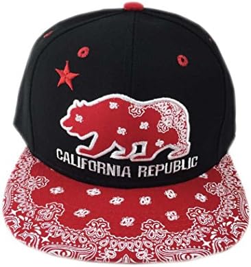 aesthetinc Kaliforniya Cumhuriyeti Cali Ayı Kap Şapka Snapback Paisley Bandana Baskı