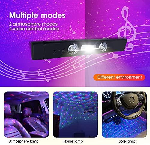 Cıaosuka araba LED şerit ışık-2 PCS USB kablosuz araç iç ortam ışıkları DC 5 V ses kontrolü atmosfer lamba için araba odası