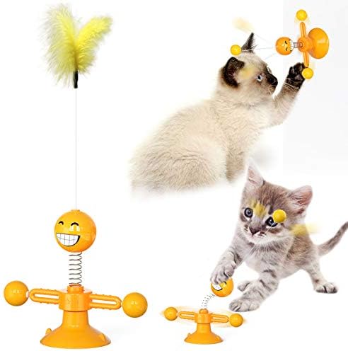 DAHO Kedi Oyuncakları, İnteraktif Tüy ve hafif Top ile Bahar Bebek Kedi Oyuncakları, Kedi Bebeğinizin Eğlenceli Oynamasına
