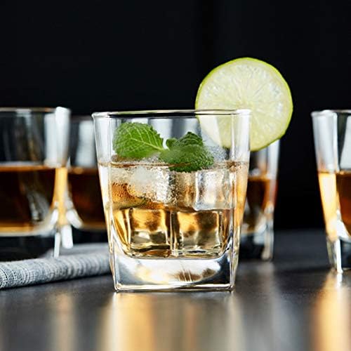 Tebery 6 Paket Eski Moda Viski Bardağı, 10oz Scotch Bardak Şarap Bardağı, Scotch, Bourbon ve Kokteyl İçecekleri için Ağır Temel