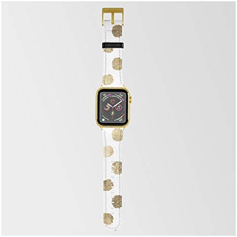 Smartwatch Bandında Audrey Chenal tarafından Girly Trend tarafından lüks Sahte Altın Varak Puantiyeli Fırça Darbeleri