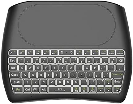 HEVİRGO Kablosuz Klavye,D8 Mini Renkli Arka Işık,Bilgisayar Klavyesi, Air Mouse Touchpad, Akıllı TV için-Siyah İngilizce, Diğer