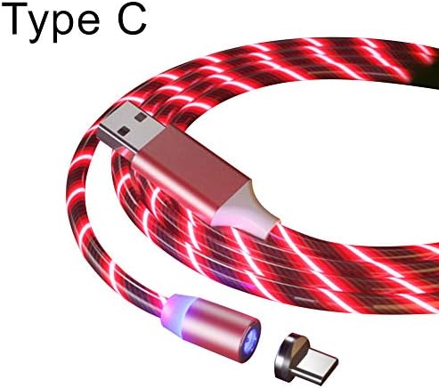 wpOP59NE USB Şarj Kablosu LED akan ışık Manyetik Tip-C mikro USB Hızlı şarj kablosu Fişi Android Lümen Serin Tasarım Kırmızı