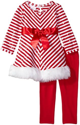 Bebek Kız Sevimli Şeker Kamışı Chevron Nokta Legging Set Kız Giysileri Noel Giyim Tatil Elbise Pantolon Setleri