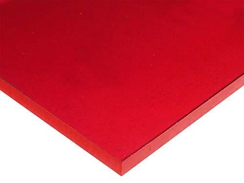 1/4 (6mm) Koyu Kırmızı Yarı Saydam Akrilik Pleksiglas Levha 20 x12 Döküm (0.220 - 0.236) Kalın Nominal Boyut AZM