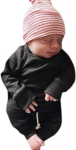 WOCACHİ Bebek Kız Kıyafetler Set, Yenidoğan Unisex Katı Crewneck Uzun Kollu İpli Pantolon 2 ADET Setleri Tops