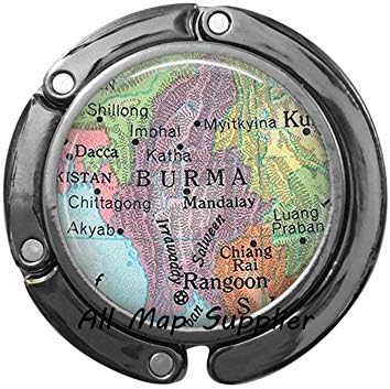 Büyüleyici Çanta Kanca,Burma harita Çanta Kanca,Burma Çanta Kanca,Myanmar Çanta Kanca,Rangoon,Mandalay harita Takı, A0222 (3)
