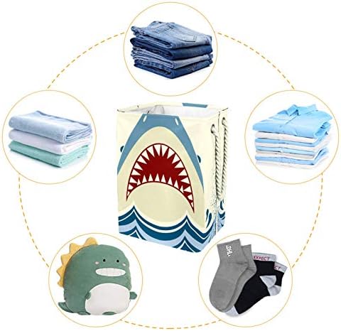 Shark Jaws 19.3 Büyük Ölçekli Su Geçirmez Katlanabilir Çamaşır Sepeti Kova Depolama Bin için Kolları ile,Çocuk Odası,Ev Organizatör,