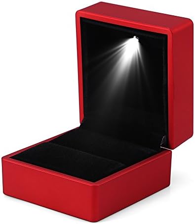 Yüzük Kutusu, 4 Renk Moda LED ışıklı Yüzük saklama kutusu Takı Vitrin Hediye