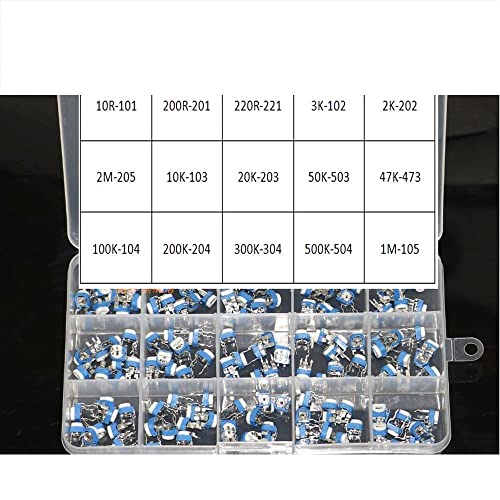 150 Adet / kutu 15 Değerleri RM065 10R-1M Ohm Karbon Film Yatay Trimpot Potansiyometre Çeşitler Kiti Değişken Direnç
