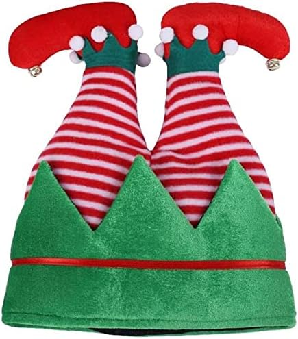 2 Paket Noel Baba'nın Yardımcı şapkaları Bacaklı Elf Şapkası Noel Şapkası, Çanlı Noel Elf Şapkası Noel Baba Şapkası Noel Tatil