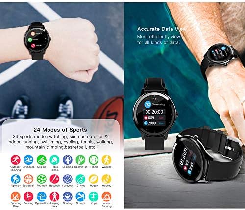 SUQİAOQİAO G28 Akıllı İzle Spor Kalp Hızı Uyku Su Geçirmez, 1.28 İnç HD Dokunmatik Renkli Ekran 180 mAh Pil Çok Spor Modu Bilezik,
