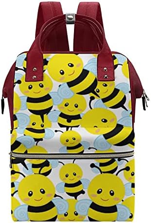 Sevimli Bumblebee Baskılı Bebek Bezi Çantası Bebek Bagpack Nappy Çantalar Su Geçirmez Seyahat omuzdan askili çanta Anne ve