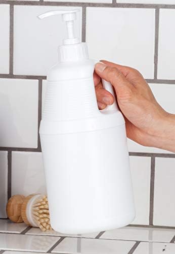 64 oz / Yarım Galon Beyaz Boş HDPE Plastik Sürahi Konteyner PET (BPA İçermez) Beyaz Losyon Pompalı Dağıtıcı (Beyaz, 6 Paket)