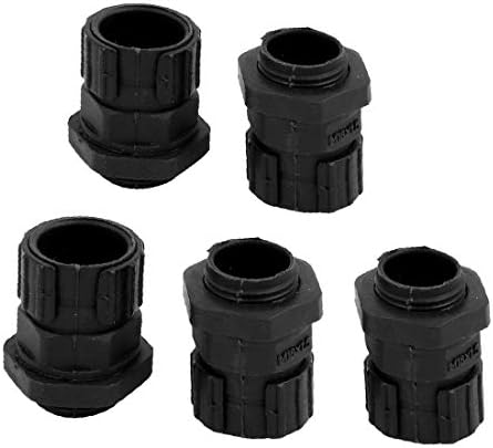 X-DREE 5 Adet 15.8 mm KIMLIĞI M18 * 1.5 Konu Plastik Kablo Rakoru Boru Bağlayıcı Eklemler Siyah (5 Adet 15.8 mm KIMLIĞI M18