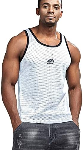 AİMPACT Erkekler Atletik Egzersiz Tank Top Mesh Kuru Fit Casual Kolsuz Gömlek