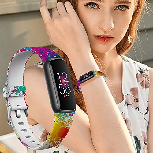 FFENFEI Yedek Kayış Fitbit Luxe için Uyumlu, renkli Baskı Saat Kayışı Bilezik Tutuşunu Ayarlanabilir Yedek Bileklik Aksesuar