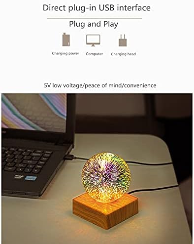 3D Havai Fişek Dekoratif lamba Yatak Odası Başucu Yıldız led Renkli Ortam Masa lambası USB Plug-in Gece lambası