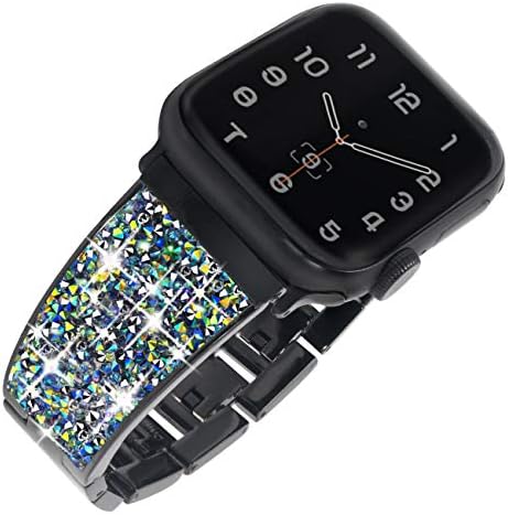 EurCross Bling Band Kristal Bilekliği ile Uyumlu apple saat bandı 38mm 40mm 42mm 44mm Glitter Sparkle saat kayışı Parlak akıllı
