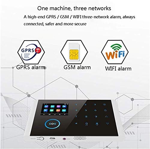 SHANGYAN Hırsız Alarm Sistemi, WiFi Ev Hırsız Alarmı 100 Kablosuz Savunma Bölgesi için Çift Ağ Çok Dilli Ev Güvenliği Elektrik