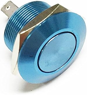 MıTEC MSW-1201 12mm Yassı Paslanmaz Çelik Basma Düğmesi (Mavi)