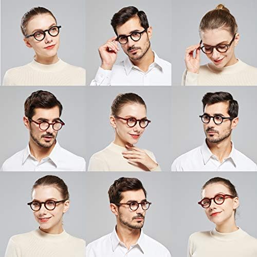 5 Paket okuma gözlüğü Erkek Kadın Retro Yuvarlak yaylı menteşeler Hafif Okuyucular