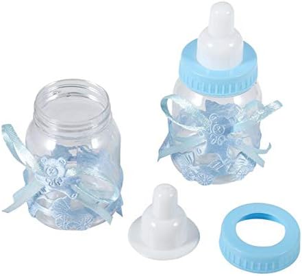 Şeker şişe güvenli plastik pembe / mavi çikolata kutusu 12Pcs düğün parti bebek duş çocuk partisi (mavi)