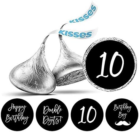 Sevgilim Hatıra Şekeri 10. Doğum Günü Çocuk Çıkartmaları Çikolata Etiketleri 190 Adet-Kahverengi