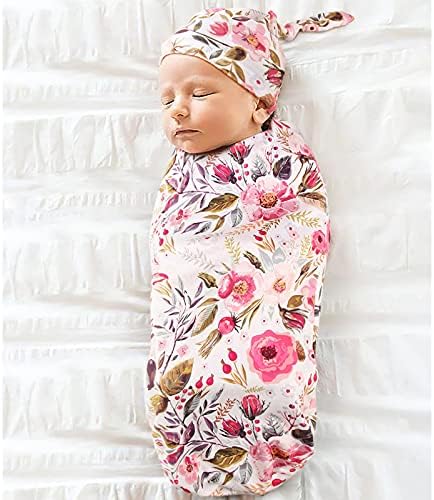 FRSH MNT Alma Battaniye Kafa Seti Bebek Çiçek Baskı kundak battaniyesi Kıyafetler