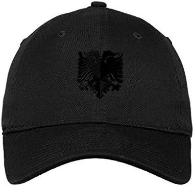 Yumuşak Beyzbol Şapkası Arnavut Kartal Siyah Nakış Tipografi ve Semboller