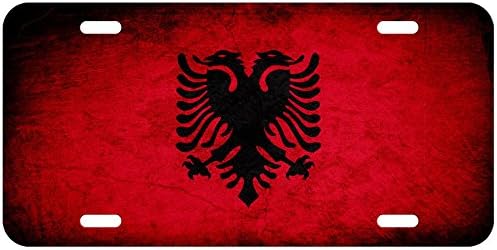 ExpressİtBest Yüksek Dereceli Alüminyum Plaka - Arnavutluk Bayrağı (Arnavutça) - Rustik
