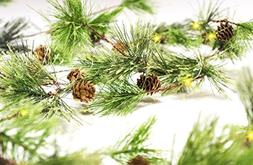 CraftMore Smokey Pine 6 ' Işıklı Noel Çelengi