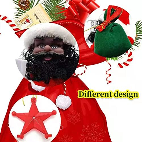 Kilrygh Tırmanma Santa, Tırmanma Afro-Amerikan Santa, Siyah Santa Noel Süslemeleri, siyah santa, Sıcak Oyuncaklar için Noel