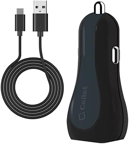 Cellet Yüksek Güçlü 3 Amp (15 Watt) Tip-C USB Araç Şarj Cihazı, Ekstra USB Bağlantı Noktası ve Tip-C Kablo ile Apple iPad Pro