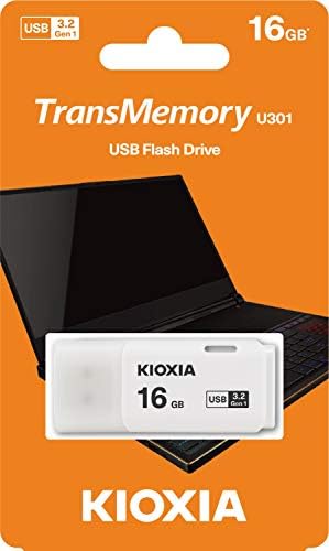 Kıoxıa U301 TransMemory 16 GB USB3. 2 Gen 1 Flash Sürücü Taşınabilir Veri Disk USB Sopa Beyaz LU301W016GG4