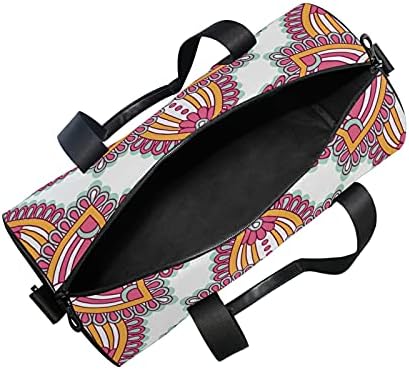 Spor çantası spor spor çantası Haftasonu Çanta Tote Çiçek Mandala Çizgili Geometrik Vintage Pembe Seyahat Egzersiz Çantası