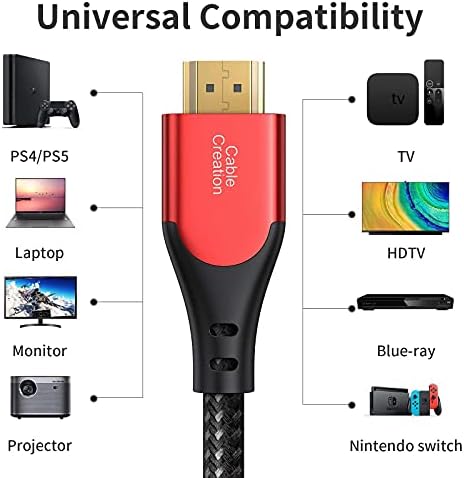 2 Paket HDMI Kablosu 4K @ 60Hz 3.3 ft + 10ft, Kablo Oluşturma Yüksek Hızlı 18Gbps HDMI 4K Kablo UHD TV, PS5/PS4, Xbox One,