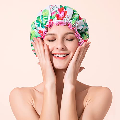 Duş bonesi, BEAUTAİL Kullanımlık banyo duş boneleri Kadınlar için Uzun Saç, çift Katmanlı Su Geçirmez banyo duş şapkası Saç
