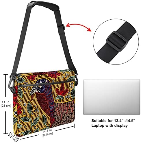 Retro Kuş Sarı laptop çantası Kadınlar için Messenger omuzdan askili çanta 14.5 İn Laptop taşıma çantası İş Evrak Çantası Erkekler