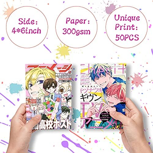 8TEHEVİN 50 PCS Anime Dergisi Kapakları Estetik Resimleri Duvar Kolaj Kiti, Trendy Küçük Posterler için Yurt Dekor, Anime Tarzı