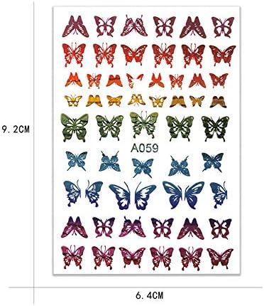 Kelebek Nail Art Etiketler Çıkartmaları Kelebekler Çivi Kaynağı Altın Nail Art Yapıştırıcı Sticker Holografik Lazer Kelebek