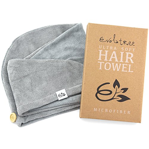 Evolatree'den Mikrofiber Saç Havlusu-Kadınlar için Anti Bukle Kıvırcık Saç Havlu Sargısı-Saçlar için Emici Hızlı Kuru Mikrofiber