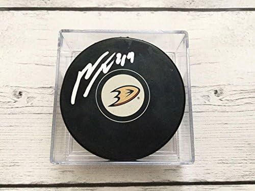 Nate Thompson İmzalı Anaheim Ducks Hokey Diski İmzalı a-İmzalı NHL Diskleri