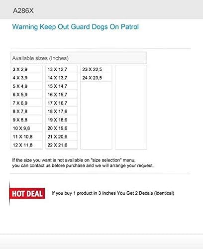 DT Etiketler Çıkartmaları Çıkartması Uyarı Devriyede Bekçi Köpekleri Dışarıda Tutun 5 X 4,9