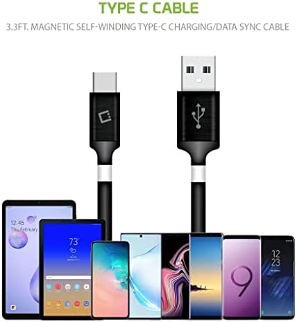 USB-C Manyetik şarj kablosu ile Samsung SM-A102U için Çalışır Tipi C, Emme Geri Çekilebilir Hızlı Nano Veri Kablosu Kablosu