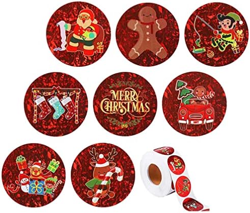Toddmomy 1 Rulo Noel Etiketleri Çıkartmalar Yuvarlak Noel Etiketleri Kendinden Yapışkanlı Mühür Çıkartmalar Zarflar Noel Etiketleri