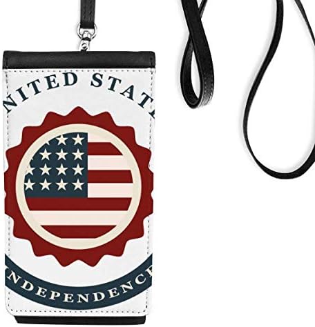 ABD Shied Bağımsız Gün Amerika Telefon Cüzdan Çanta Asılı Cep Kılıfı Siyah Cep